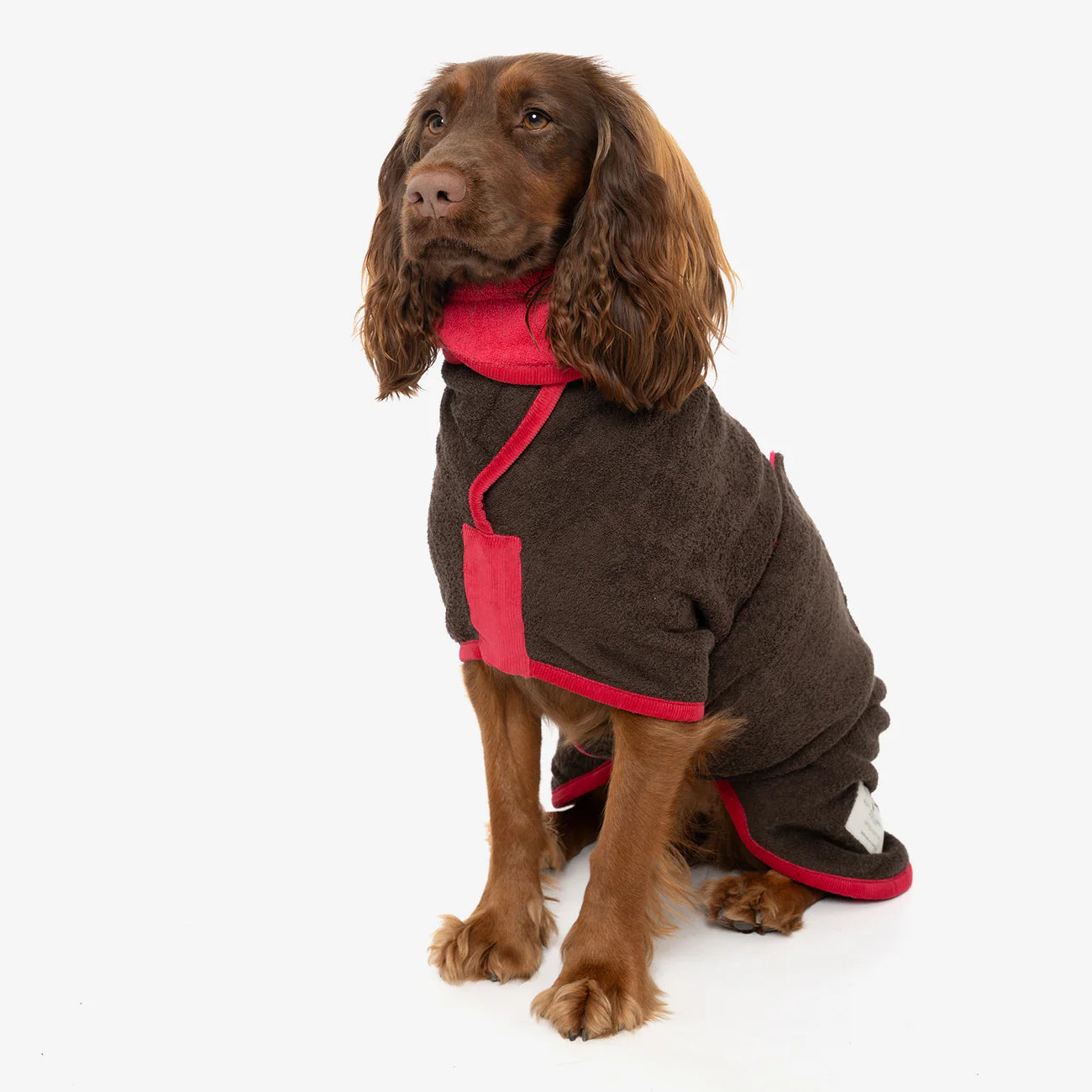 Dog drying coat Dark Chocolate and Raspberry