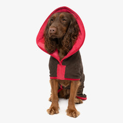 Dog drying coat Dark Chocolate and Raspberry