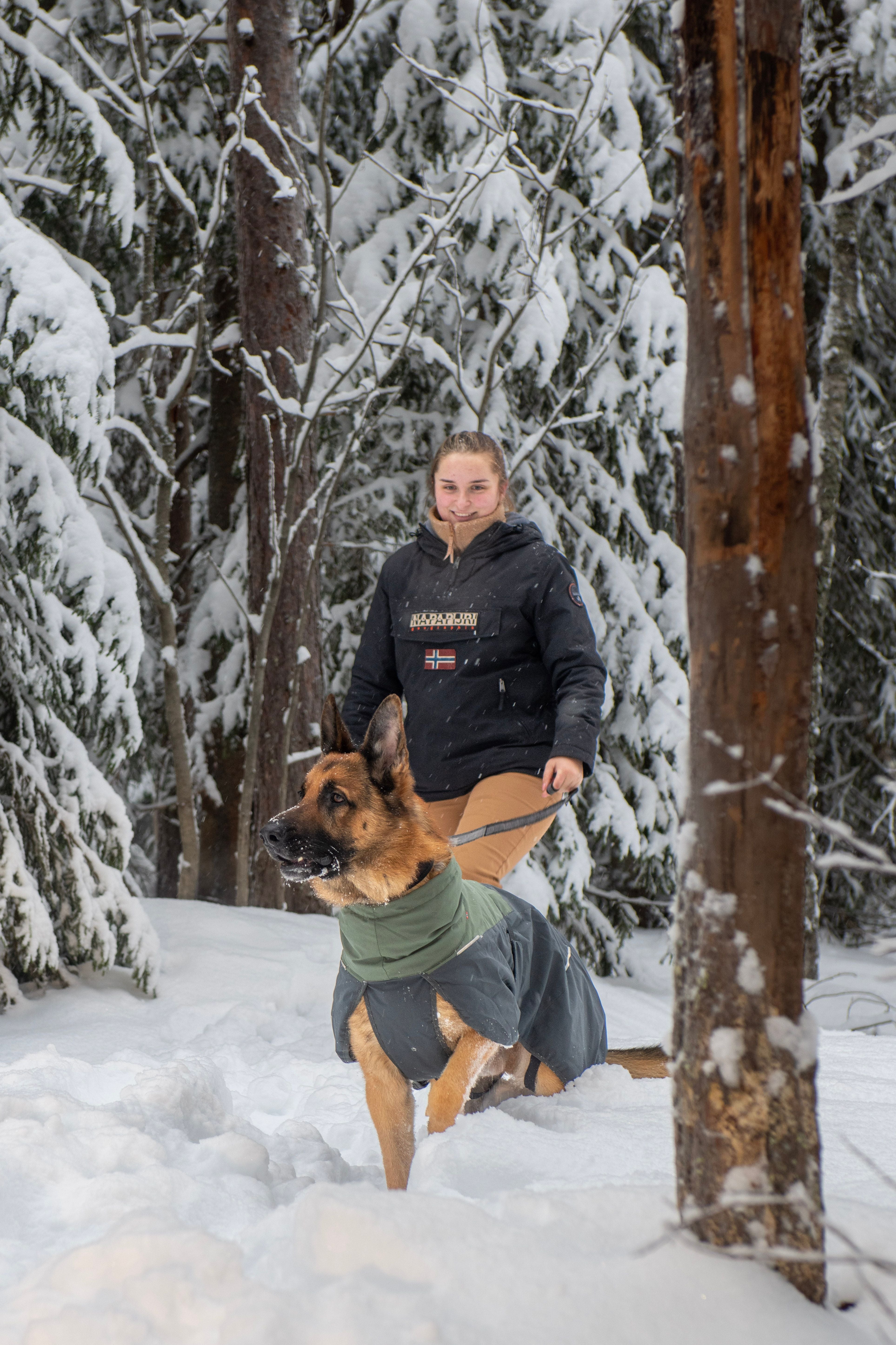 Glacier wool jacket groen-grijs