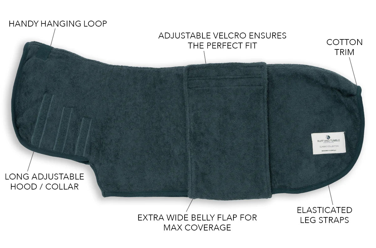 Dog drying coat Forest green