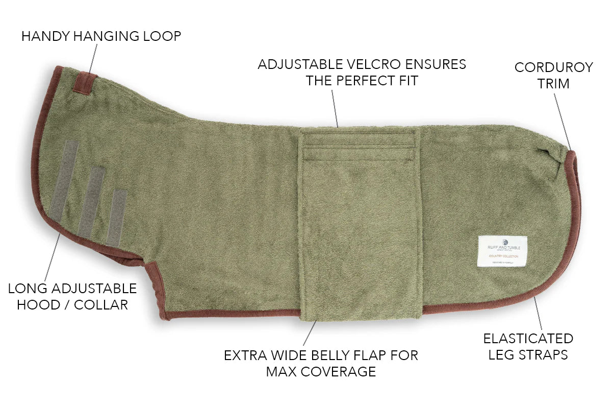 Dog drying coat Moss